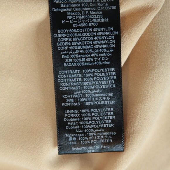 Bebe Black A-Line Crochet Dress Lined Evening Cocktail Midi Women's Size 8 - Picture 12 of 12